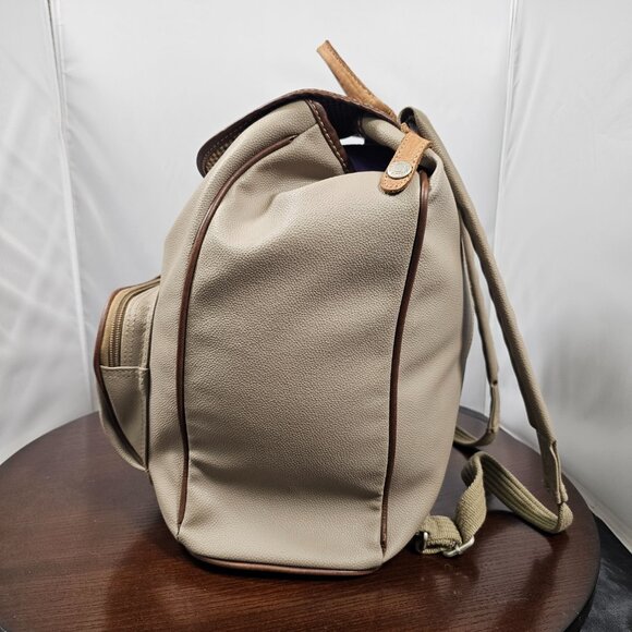 Vintage Eddie Bauer Leather & Coated Canvas Leather Backpack 90s - Picture 4 of 8